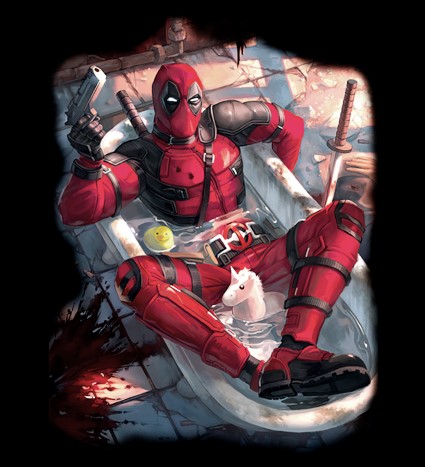 Koszulka z nadrukiem Deadpool's Bath