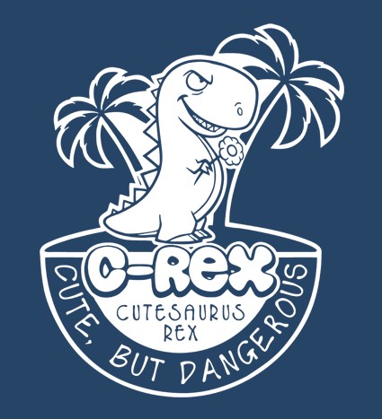 Koszulka damska z nadrukiem Cutesaurus Rex