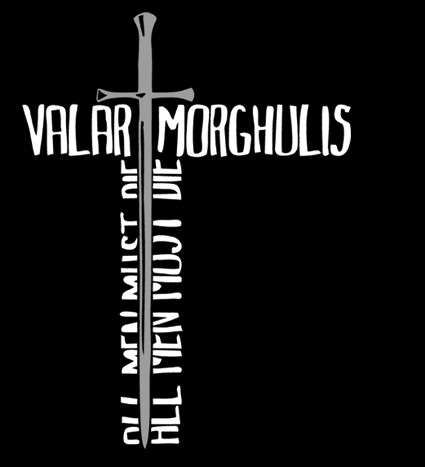 Koszulka z nadrukiem Valar Morghulis 1