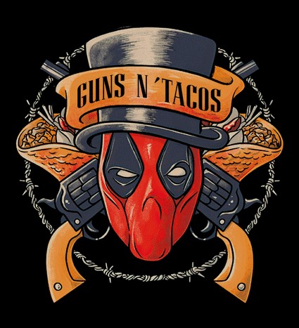 Koszulka z nadrukiem Guns N' Tacos