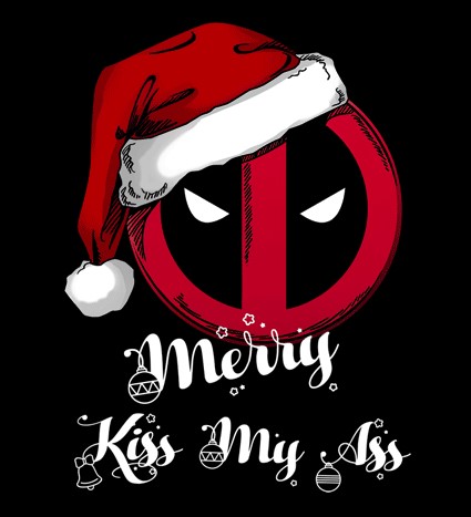 Koszulka z nadrukiem Merry Kiss My Ass