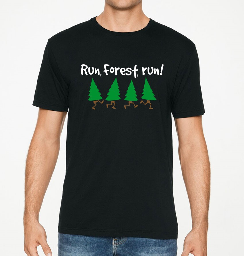 Koszulka z nadrukiem RUN FOREST